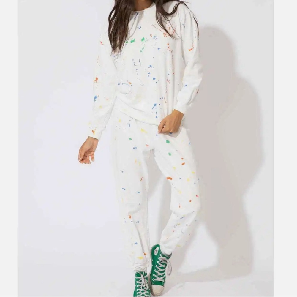 Spatter paint suburban riot sweat set